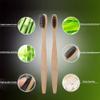 Bamboo Toothbrushes, Charcoal Medium to Soft Bamboo Toothbrushes, Biodegradable Fibre, Pack of 10 Biodegradable Families, Eco-Friendly Toothbrush without Handle view 2