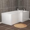 1600 x 540mm L-Shape Shower Bath Front Panel Gloss White Modern Bathroom view 2