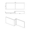 1600 x 540mm L-Shape Shower Bath Front Panel Gloss White Modern Bathroom view 4