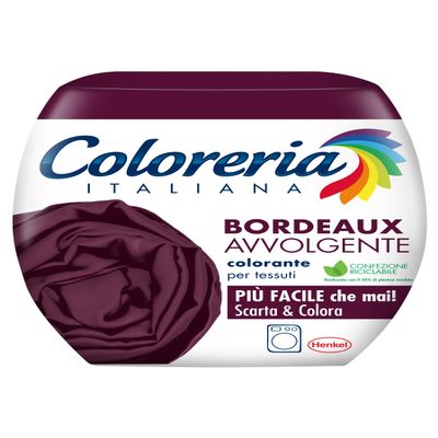 Coloreria Italiana Grey Washing Machine Dye for Fabrics and Clothes, Enveloping Bordeaux, 1 Pack, 350 g