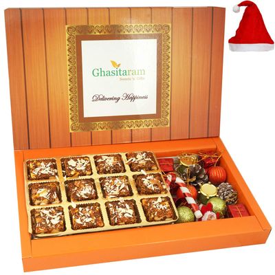 Ghasitaram Gifts Christmas Gifts Sugarfree Figs and Dates Bites with Christams Decor