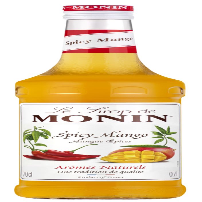 MONIN Premium Spicy Mango Syrup 700ml for Cocktails and Mocktails. Vegan-Friendly, Allergen-Free, 100% Natural Flavours and Colourings