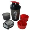 ALRON FITNESS Custom Plastic Protein Shaker Bottle 500ml - Premium Gym Protein Shake Cup, Leak-Proof Flip Cap, Mixing Ball & Powder Storage, Perfect for Sports and Workout (16oz) (Red) view 2