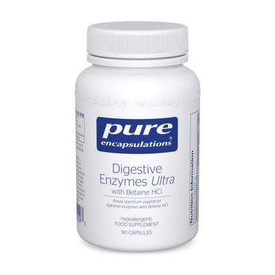 Pure Encapsulations Digestive Enzymes Ultra with Betaine HCl - Vegetarian Digestive Enzymes - Lactose, Protein & Fat Digestion - 90 Capsules