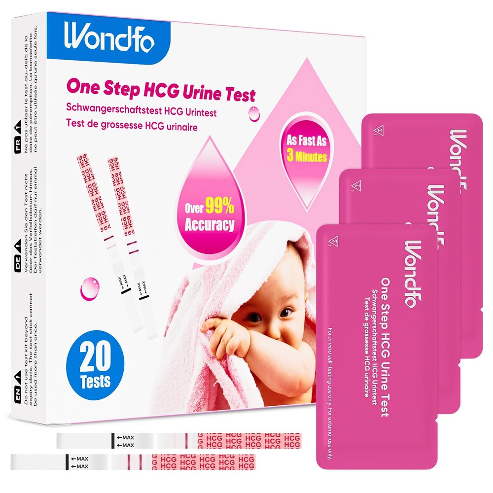 Wondfo Pregnancy Test Strips Early Detection Pregnancy Test 10mIU Sensitive, 20 Pack
