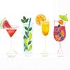 Boston International IHR 3-Ply 20-Count Cocktail Beverage Paper Napkins, 5 x 5-Inches, Summer Cocktails view 1