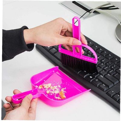 Aisoway Mini Desktop Sweep Cleaning Brush Small Broom Broom Scoop Keyboard Brush Table Sofa In-vehicle Small Size(Random Color)
