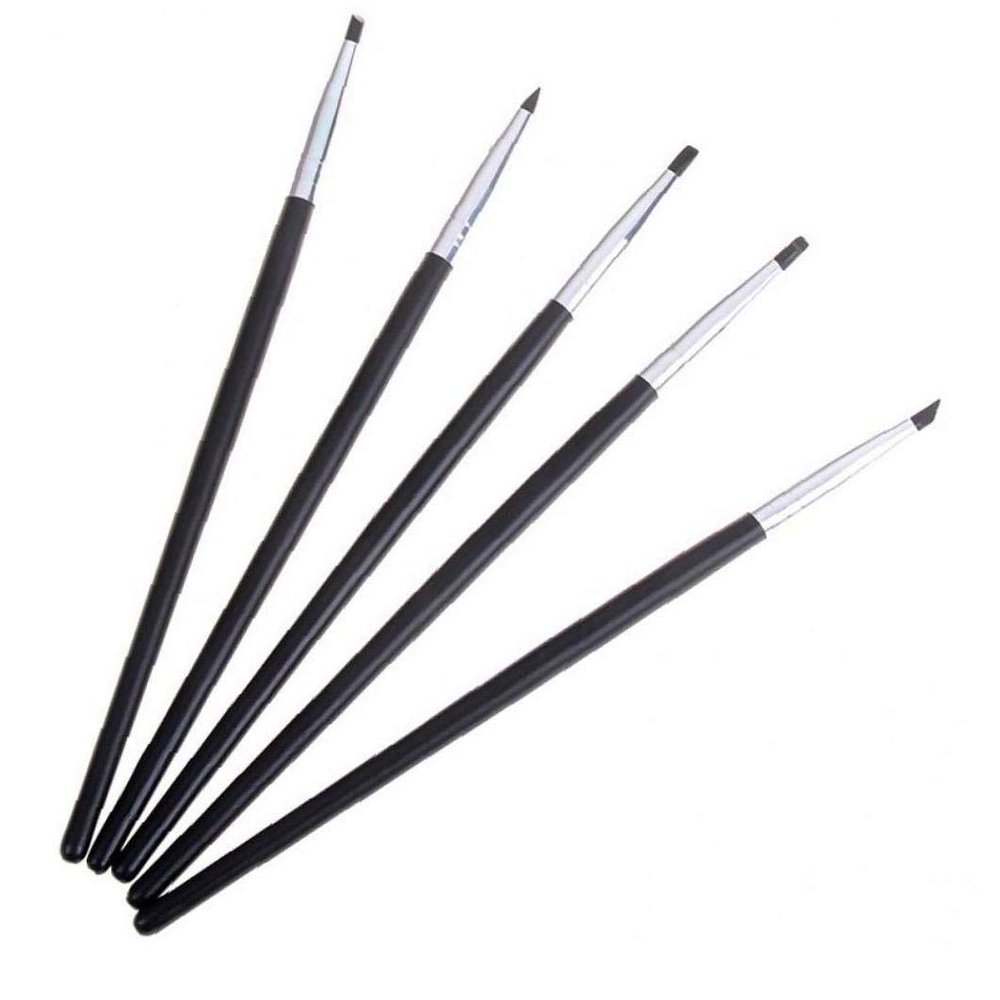 Angoter Dental Shaping Silicone Tooth Tool 5PCS Dental Resin Brush Pens for Adhesive Composite Cement Porcelain Teeth Tools