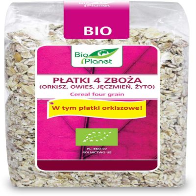 Flakes 4 WHEATS (Spelt, Oat, Barley, RYE) BIO 300 g - BIO PLANET