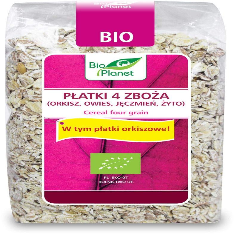 Flakes 4 WHEATS (Spelt, Oat, Barley, RYE) BIO 300 g - BIO PLANET