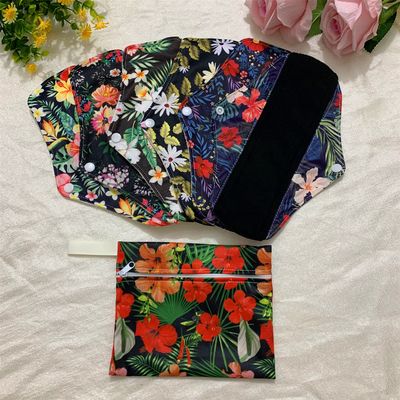 6 Pcs Reusable Sanitary Pads-Washable Cloth Menstrual Pads/Regular Flow Sanitary Pads for Women with Wet Dry Bag Sanitary Towel/Pad Bamboo Menstrual Pads Postpartum Nursing Pads