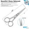 YNR Beard Scissors 4.5 Inch Moustache Scissors Ear and Nose Hair Trimming Scissors, Safety Use for Eyebrows, Eyelashes, and Ear Hair Professional Stainless Steel with Pouch view 4