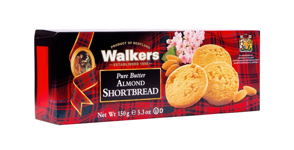 Walker's Shortbread Almond Rounds Traditional Pure Butter Scottish Recipe, 150g