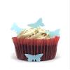 100 Precut Pale Blue Edible Wafer Paper Mini Butterfly Cake Toppers - Perfect for Cupcakes or Table Decorations view 1