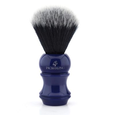 Blue Shaving Brush Resin Premium Handle & Black Synthetic Hair Great as a Gift