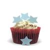 100 Precut Pale Blue Edible Wafer Paper Stars Cake Toppers - Perfect for Weddings and Valentines Day or Table Sprinkles view 1