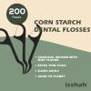 Natural Dental Floss Picks - 200 Count - PETA Approved, BPA Free, Vegan, Sustainable, Eco Friendly, Natural Dental Flossers by Isshah (Charcoal) view 2
