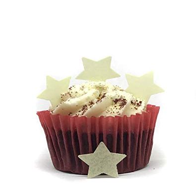 100 Precut Pale Yellow Edible Wafer Paper Stars Cake Toppers - Perfect for Weddings and Valentines Day or Table Sprinkles