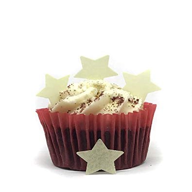 100 Precut Pale Yellow Edible Wafer Paper Stars Cake Toppers - Perfect for Weddings and Valentines Day or Table Sprinkles