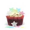 100 Precut Mixed Colour Edible Wafer Paper Stars Cake Toppers - White, Blue, Green, Yellow, Pink - Perfect for Cupcakes or Table Decorations view 1