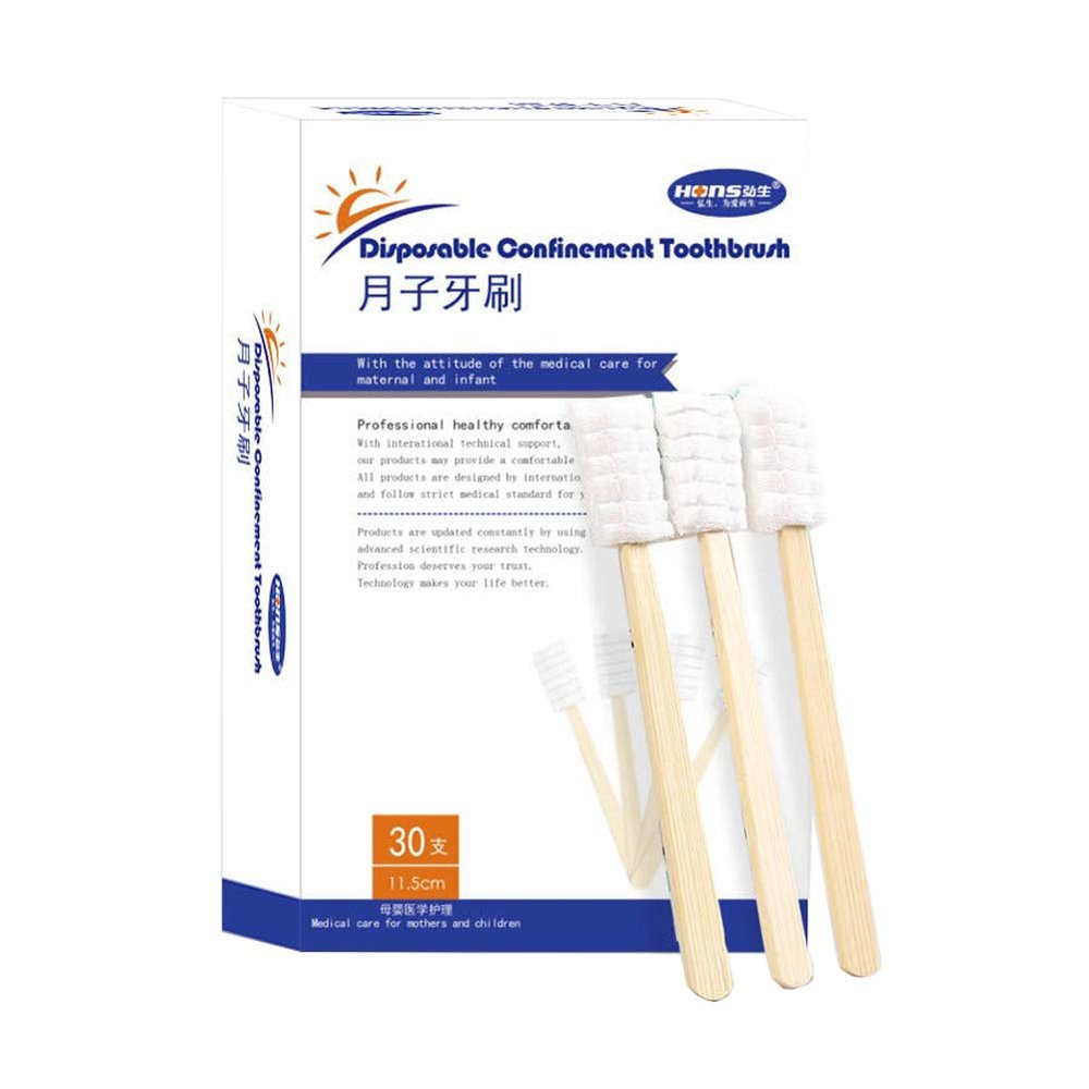 Angzhili 30pcs Disposable Oral Swabs Medical Gauze Toothbrush Postpartum Oral Care Supplies for Pregnant Woman Maternity,No Toothpaste