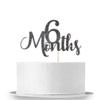 6 Months Cake Topper, Black Glitter Baby 1/2 Birthday Cake Topper, 100 Days, Baby Shower Party Decorations view 1