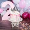 6 Months Cake Topper, Black Glitter Baby 1/2 Birthday Cake Topper, 100 Days, Baby Shower Party Decorations view 2