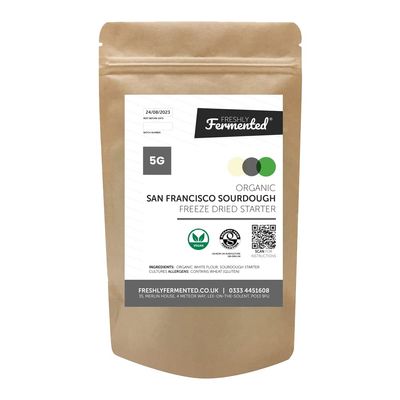 Freshly Fermented  Organic & Vegan Certified Freeze Dried Sourdough Culture, San Francisco Style