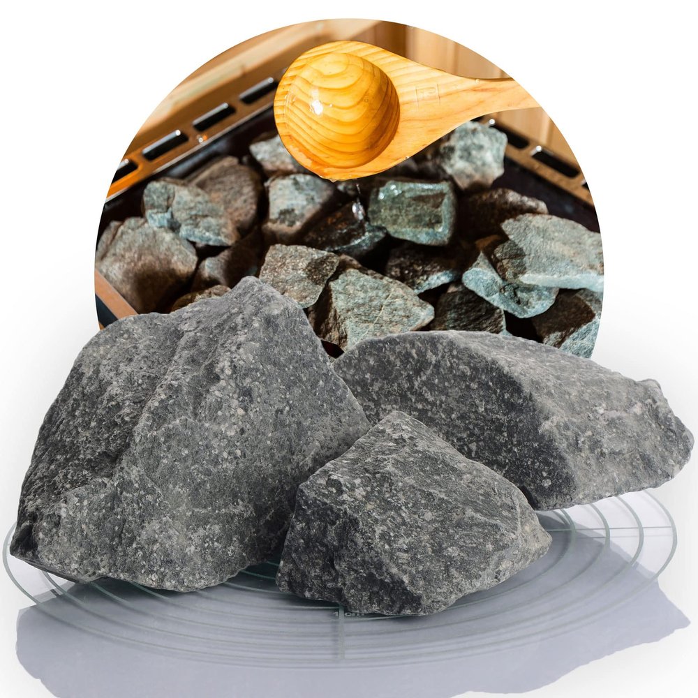 German Diabas Sauna Stones 10 kg 5-8 cm, 5-11 cm or 8-12 cm, High-Quality Infusion Stones for The Sauna Stove Pre-Washed