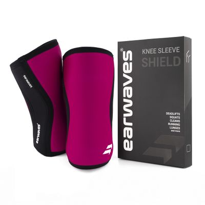 Earwaves Shield - Pair of 5mm & 7mm Neoprene Knee Pads for Weightlifting, Powerlifting, Weightlifting, Lunges and Any Functional Sport (XL - 7 mm, Militar)