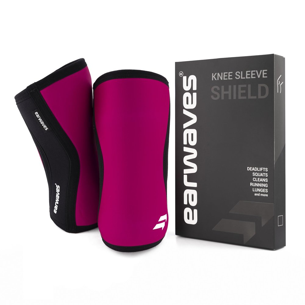 Earwaves Shield - Pair of 5mm & 7mm Neoprene Knee Pads for Weightlifting, Powerlifting, Weightlifting, Lunges and Any Functional Sport (XL - 7 mm, Militar)