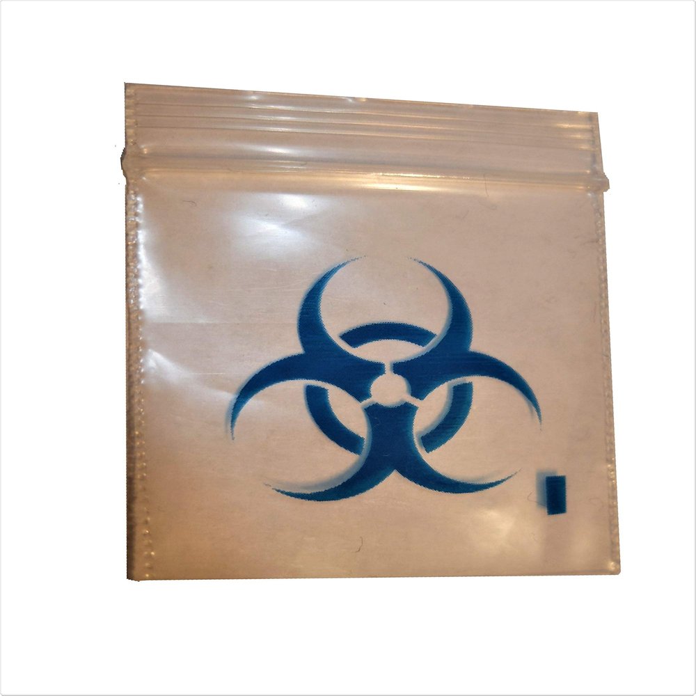 100 X 40 x 40mm Blue Biohazard / Tribal Heavy Duty Small Tiny Poly Plastic Sealy Grip Zip Lock Zipper Seal Gummy Bags Baggies BAGGYS (CPUK Exclusive)