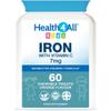 Health4All Kids Iron 60 Chewable Tablets 2 Months Supply, Vegan Sugar-Free Iron Supplement for Children 4+ Supports Learning, Growth & Immune System, Natural Orange Flavour, Made in UK (not Gummies) view 1