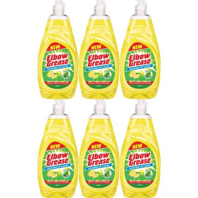Elbow Grease Lemon Fresh Washing Up Liquid 740ml (6 Bottles)