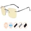 CessBlu Blue Light Blocking Glasses for Men Reading Computer Anti Glare UV Eyeglasses Flexible Rimless Yellow Filter (Black)+1.25 view 2