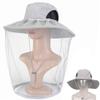 2 Pack Mosquito Head Net Hat Hats with Removable Veil Net Mesh Hiking Fishing Gardening Protect from Bee Mosquito for Women Men, Gray view 2