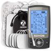 AUVON Dual Channel TENS Machine for Pain Relief, TENS Unit Muscle Stimulator with 20 Modes, 2" and 2"x4" TENS Pads Replacement (Black) view 1
