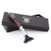 Haryali London 3 Edge Shaving Razor with Red And Black Design Resin Handle Beard And Mustache Safety Razor For Men view 2
