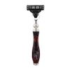 Haryali London 3 Edge Shaving Razor with Red And Black Design Resin Handle Beard And Mustache Safety Razor For Men view 3