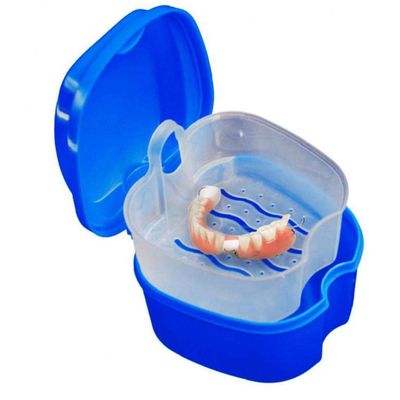 CULER Denture Bath Box Cleaning Teeth Case Dental False Teeth Storage Box with Hanging Net Container Denture Boxs Container