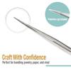 Beaditive High Precision Craft Tweezers 3 Pack - 4.7" Stainless Steel Needle Nose Set for Sewing, Beading & DIY Crafts - Non-Serrated Jewelry Tweezer with Fine Point Tips view 3
