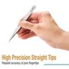 Beaditive High Precision Craft Tweezers 3 Pack - 4.7" Stainless Steel Needle Nose Set for Sewing, Beading & DIY Crafts - Non-Serrated Jewelry Tweezer with Fine Point Tips view 4