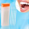 50pcs Portable Double Head Brush Tooth Picks Plastic Interdental Toothpick Brush Oral Care Random Color view 1