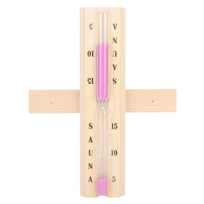 Fdit Wooden Wall-Mounted 15 Minute Sauna Hourglass Clock Sand Timer Clock for Sauna Spa Room Bathroom
