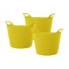 42L 42 Litre Large Eco-Friendly Recycled Flexi Tub - Yellow - Multi Purpose Robust Flexible Storage Container Bucket, Set of 3. view 1