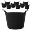 42L 42 Litre Large Eco-Friendly Recycled Flexi Tub - Black - Multi Purpose Robust Flexible Storage Container Bucket, Set of 10. view 1