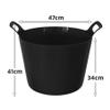 42L 42 Litre Large Eco-Friendly Recycled Flexi Tub - Black - Multi Purpose Robust Flexible Storage Container Bucket, Set of 10. view 2
