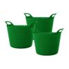 25L 25 Litre Small Eco-Friendly Recycled Flexi Tub - Dark Green - Multi Purpose Robust Flexible Storage Container Bucket, Set of 3. view 1