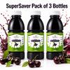 Natural Juices Pure Black Cherry Juice Concentrate 500ml | SuperSaver Pack of 3 Bottles| No Added Sugar | No Preservatives or Additives | Gluten Free | Vegan Friendly view 2