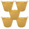 25L 25 Litre Small Eco-Friendly Recycled Flexi Tub - Yellow - Multi Purpose Robust Flexible Storage Container Bucket, Set of 5. view 1